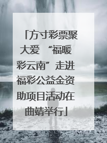 方寸彩票聚大爱 “福暖彩云南”走进福彩公益金资助项目活动在曲靖举行